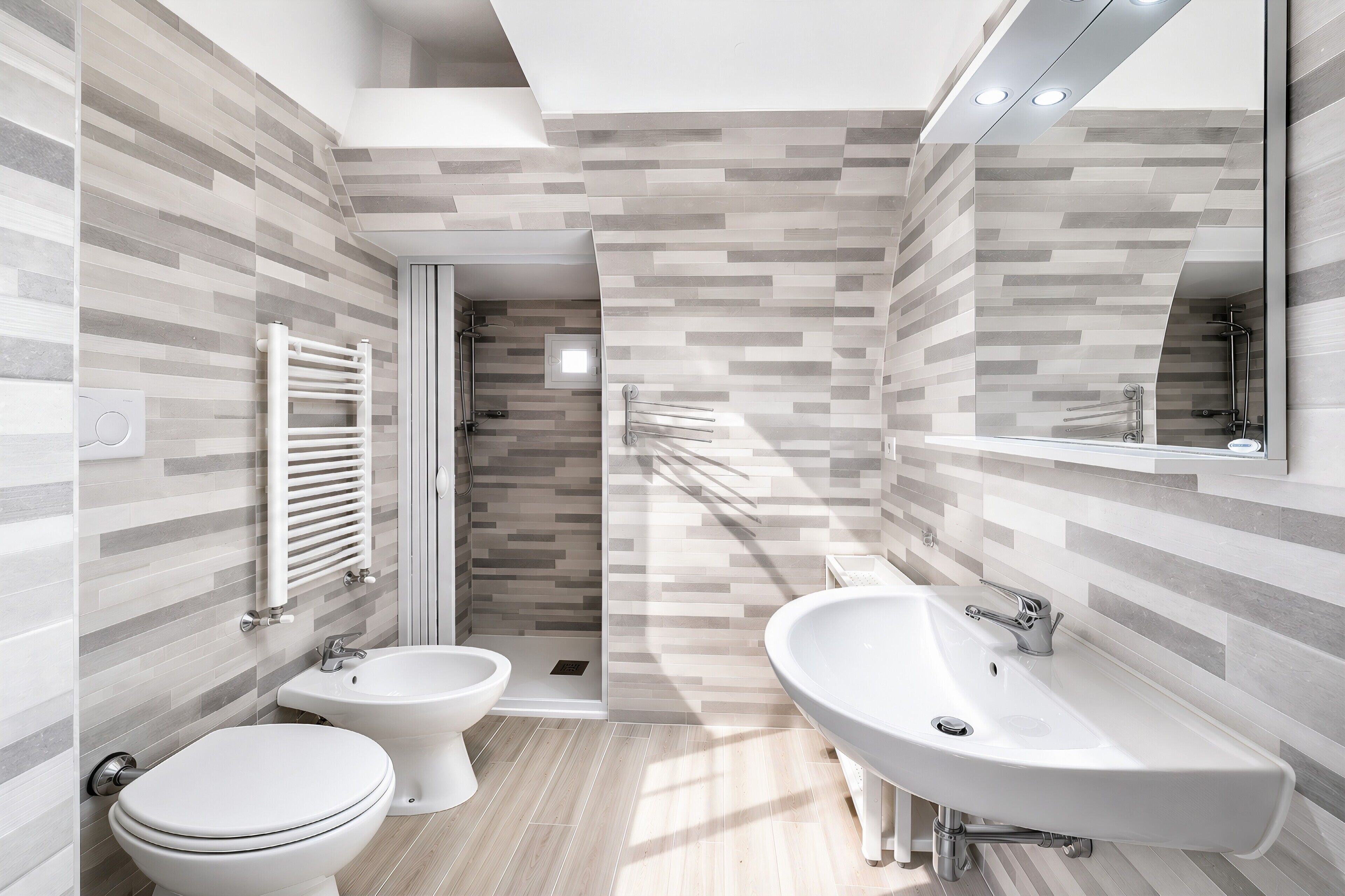 Douche, serviettes fournies