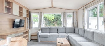Gold Caravan with decking