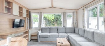 Gold Caravan with decking