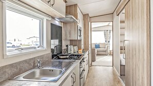Private kitchen - Gold 2 Bedroom Accessible Caravan, Sleeps 5 (Thorness, Nr Cowes)