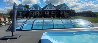 雙層度假屋、夏季泳池、桑拿