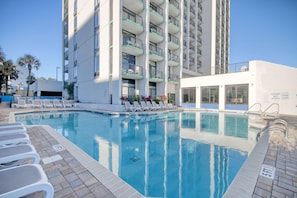 Indoor pool, a heated pool - Oceanfront Two Queen Room + Beach + Dog Friendly (Myrtle Beach)