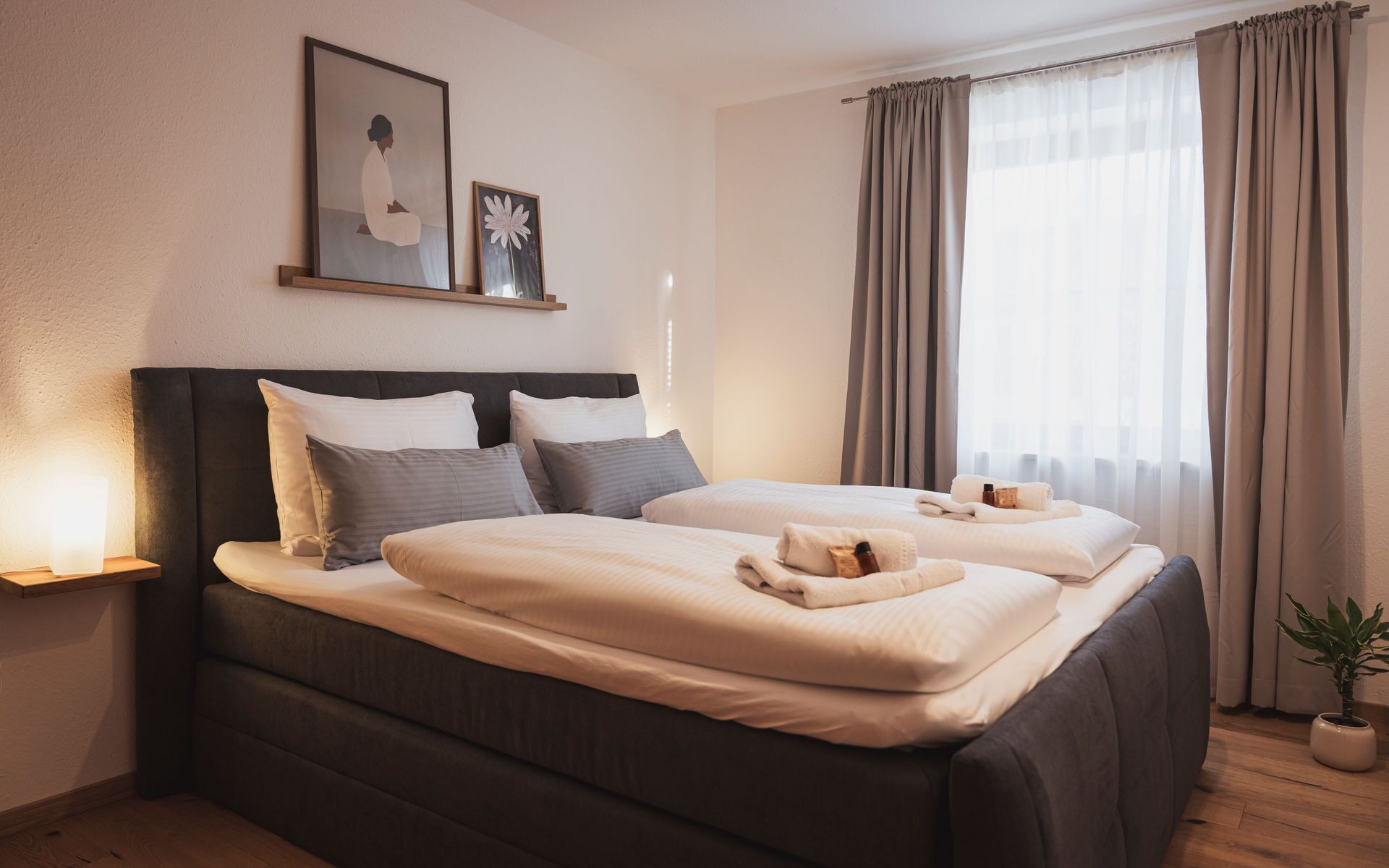 Familienapartment, Gartenblick | Hochwertige Bettwaren, Verdunkelungsvorhänge, Bügeleisen/Bügelbrett