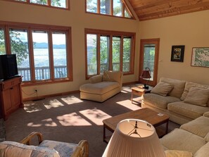 Living area - Escape from it all!  Dock, beach & sunsets in south Wolfeboro #501 (Wolfeboro)