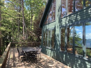 Outdoor dining - Escape from it all!  Dock, beach & sunsets in south Wolfeboro #501 (Wolfeboro)