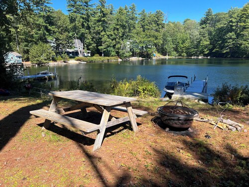 Charming Crescent Lake Waterfront | Dock, Fire Pit, Walk to Wolfeboro