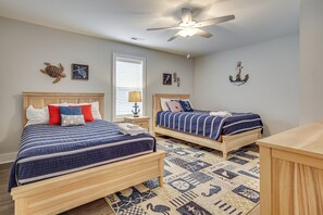 House (4 Bedrooms) | Interior - Deck & Games! Pet-friendly Oak Island Home (Oak Island)