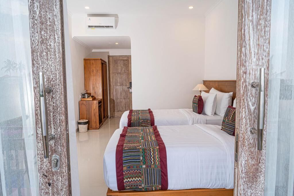 Deluxe Twin kamer, balkon, uitzicht op tuin