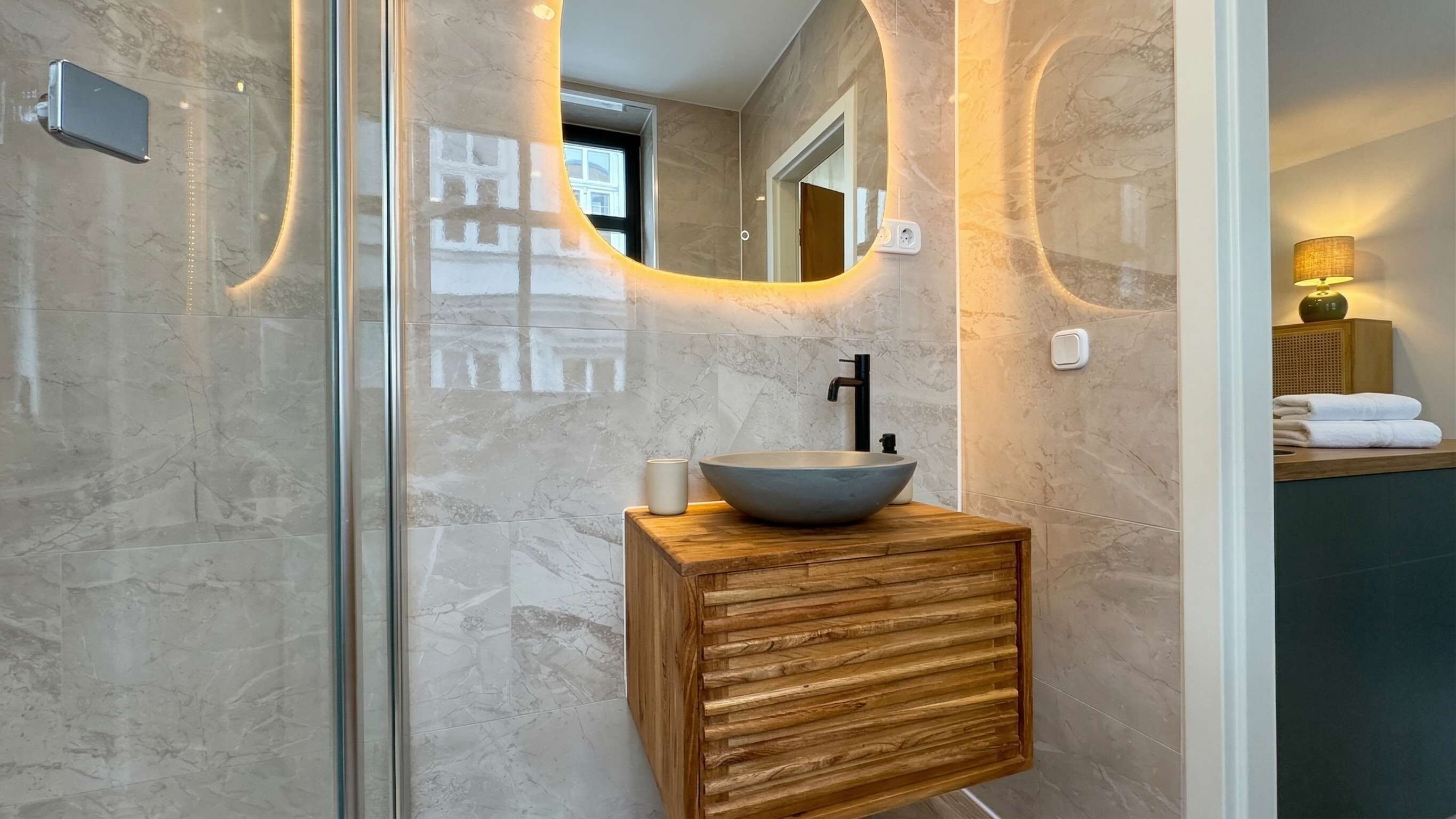 Shower, hair dryer