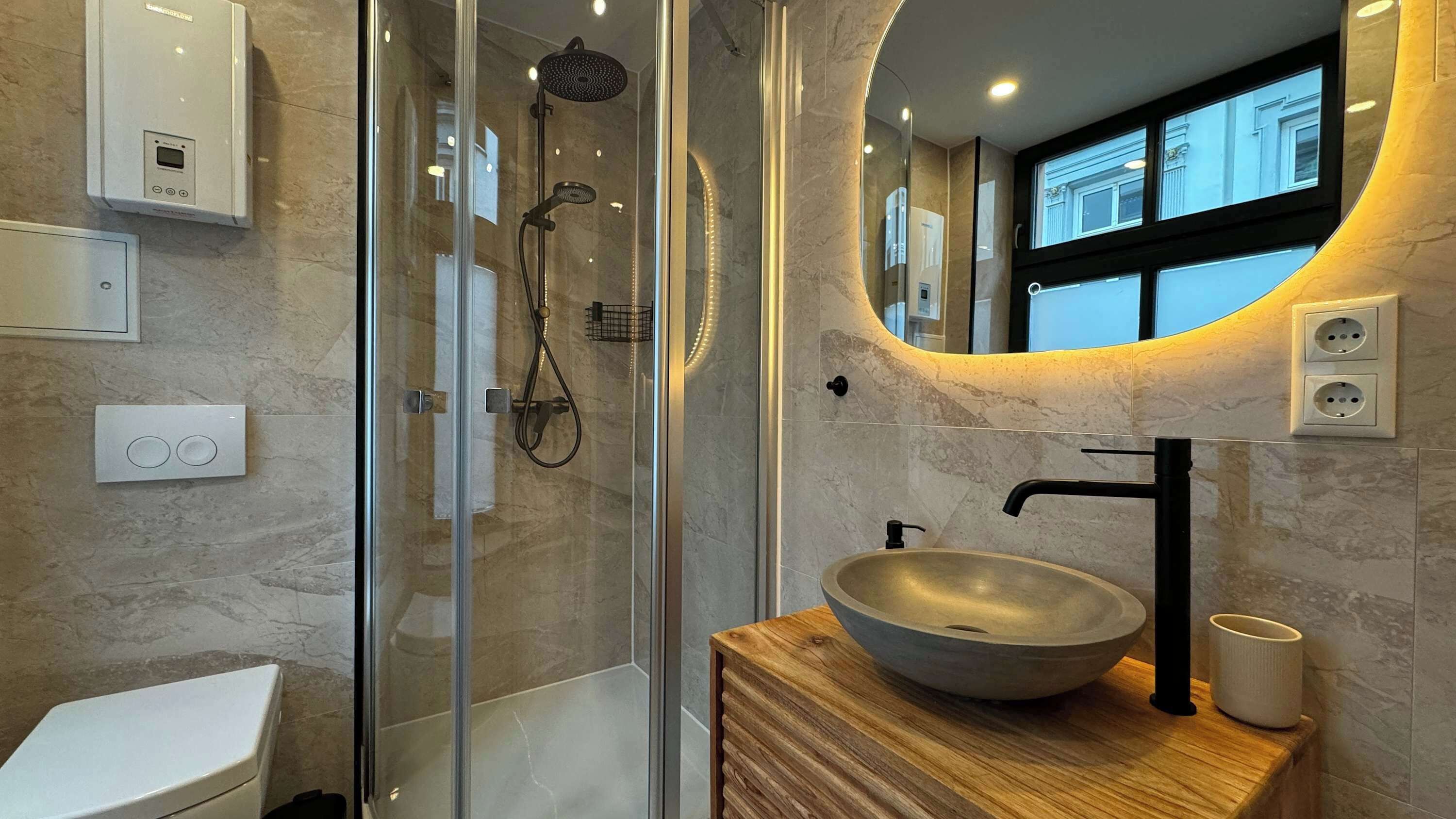 Shower, hair dryer