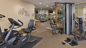 A gym with stationary bikes, a treadmill, and weight machines. - WorldMark Galena 2br (Galena)