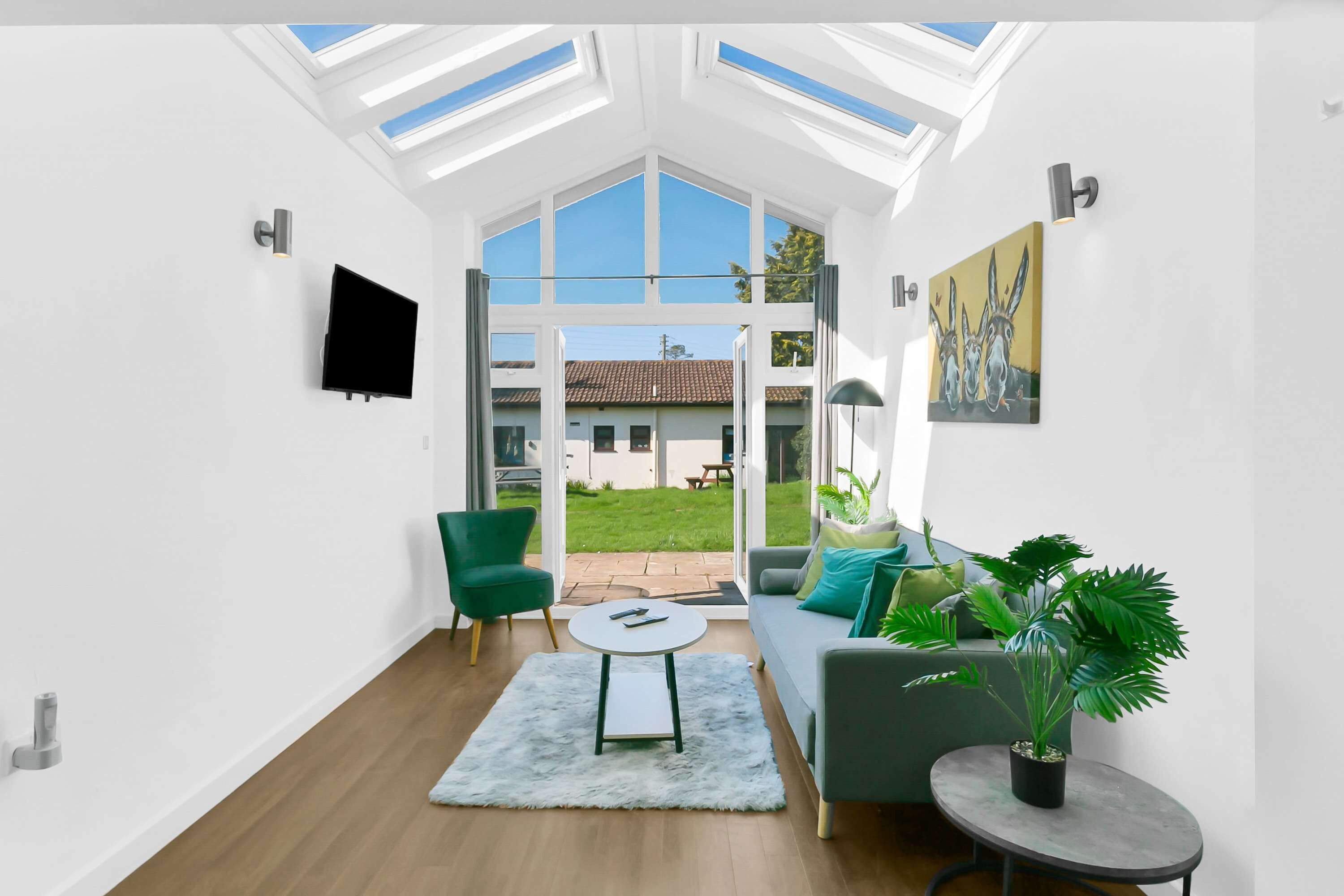Living Space with doors opening to private terrace