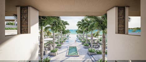 Una piscina al aire libre