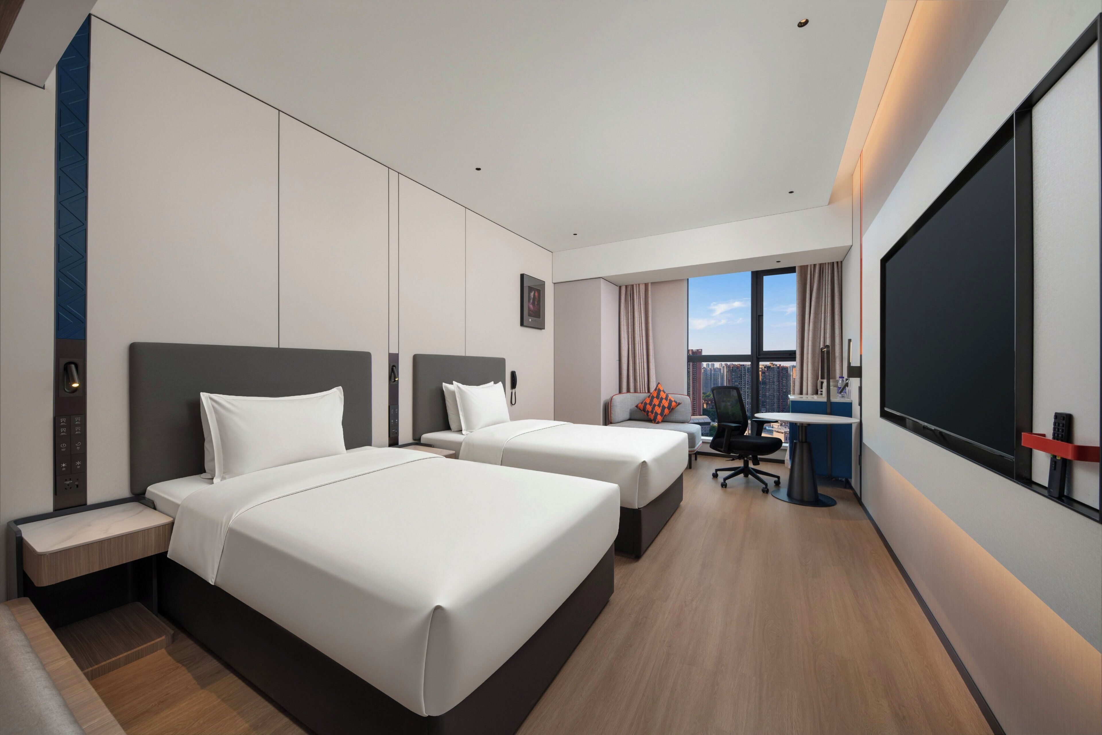 2 Single Standard Stocked Minibar Included | Down duvets, desk, laptop workspace, blackout curtains