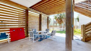 Terrace/patio - Lasting Respite – Coastal Getaway w/ Pond Views, Pool & Beach Access (Port Aransas)
