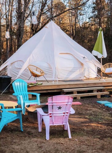 Dolly’s Disco Yurt, fluffy, sheep, llamas, and shaggy cows