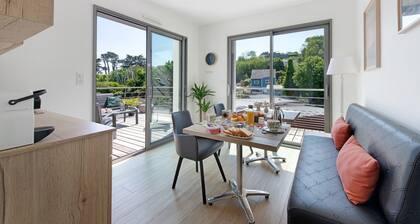 Chambre dâhĂŽtes « Holen - Chambre Ria » terrasse partagĂ©e avec vue plage et Wi-Fi
