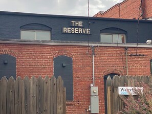 Exterior detail - Night Deposit-2 bedroom apartment inside historic First National Bank (Ashland)