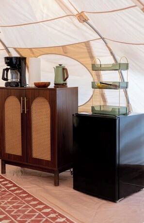 Interior - Kettles Corner Yurt with llamas, fluffy cows, and snuggly sheep (Thomson)