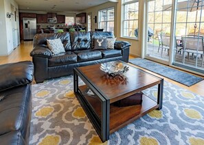 Living area - Lakefront Oasis in the Pocono Mountains with Hot Tub + Views (Long Pond)