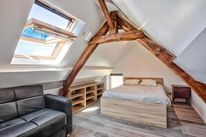 1 bedroom, iron/ironing board, bed sheets