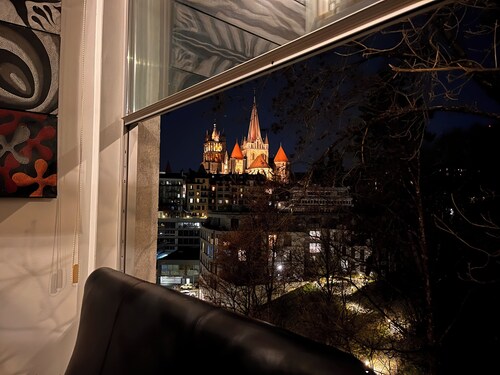 Luxury Duplex with Rooftop & Cathedral View – Central Lausanne