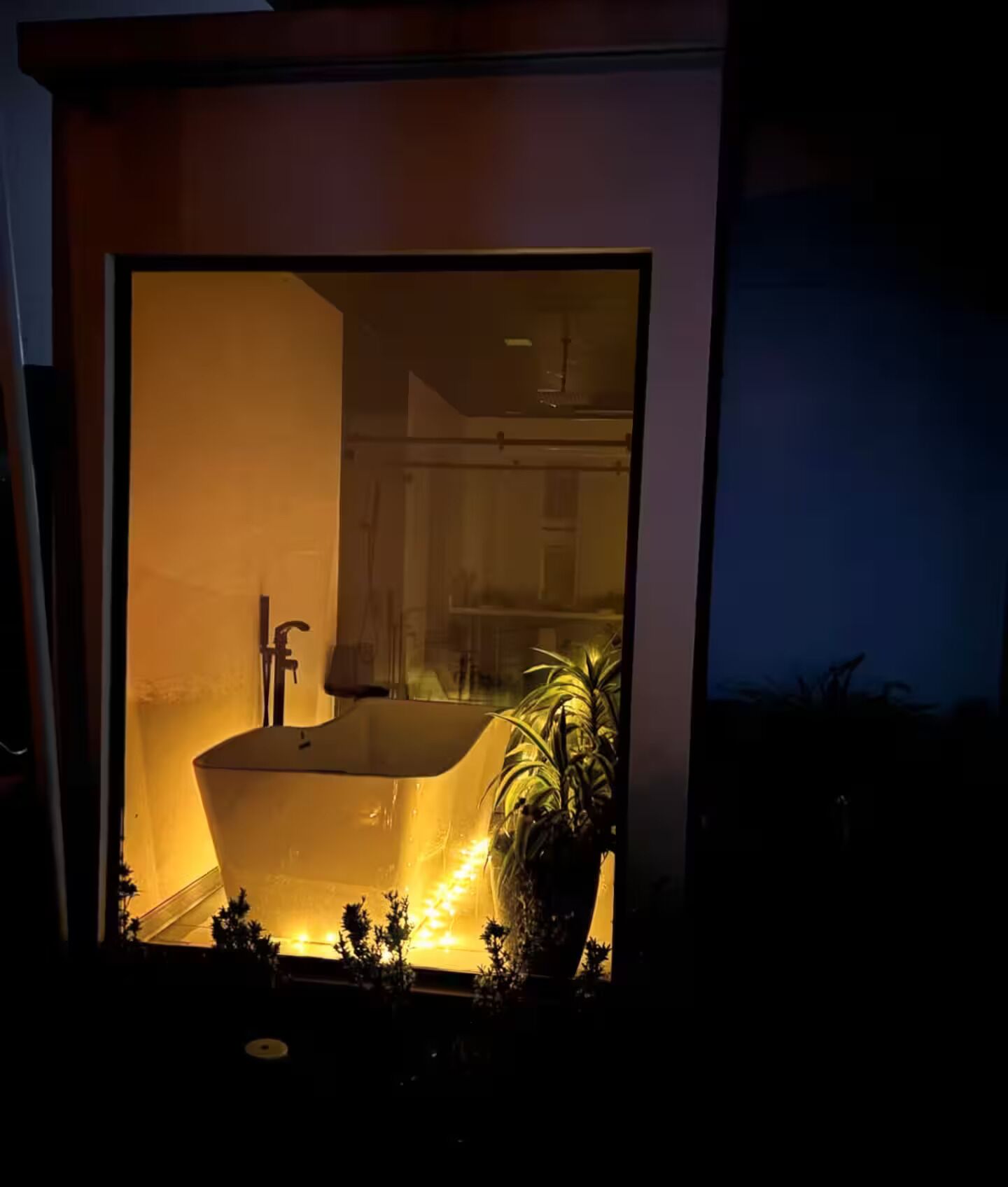 Shower, towels, soap, toilet paper