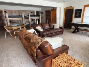 Living area - Secluded cabin in Fraser w/ hot tub, views, 15 mins from Winter Park, sleeps 16. (Fraser)