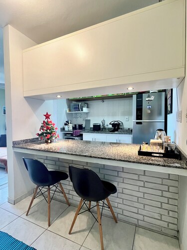 Home office with pool and barbecue in Capão Novo - RS