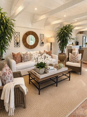 Living area - Charming and Chic Beverly Hills Cottage/Guesthouse steps from BH Hotel.Private. (Beverly Hills)