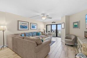 Condo, Multiple Beds (Seascape Towers 624) | Living area - Seascape Towers 624 (New Smyrna Beach)