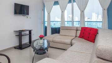 Standard Apartment, Balcony, Lake View | Living area