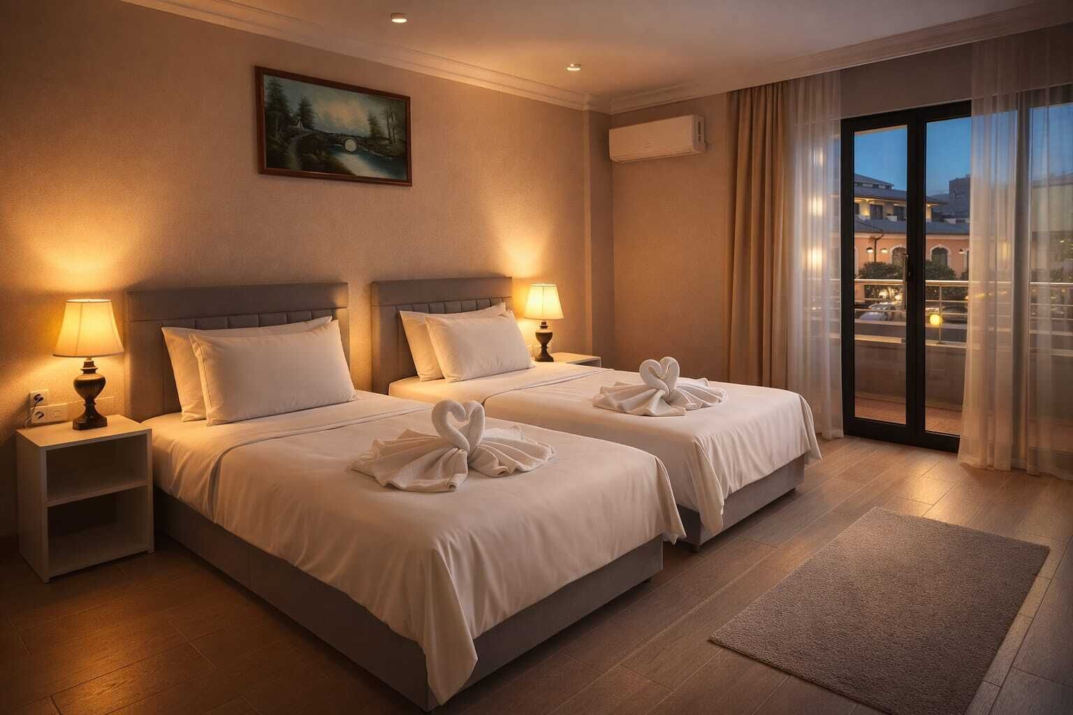 Habitación estándar con 2 camas individuales | Insonorización, tabla de planchar con plancha y wifi gratis 