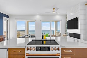House, Multiple Beds, Pool Access, Ocean View (Beachfront Breezes) | Private kitchen - 6BR Gulf-front Home, Sleeps 19, Heated Pool & Mini Golf (Panama City Beach)