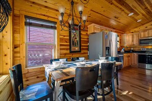 Dining - NEW! Cozy 2BR Cabin w/PT, Hot Tub, & Pool Access (Sevierville)