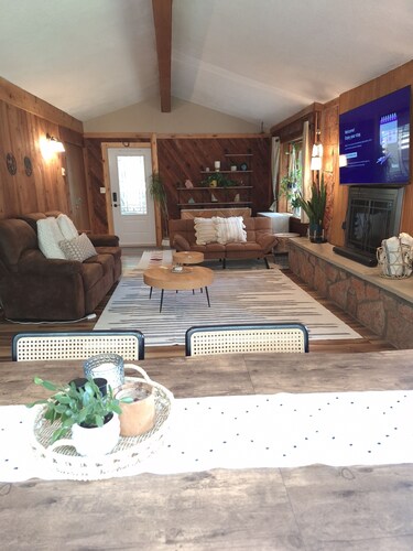 Unique, rustic cabin along a private creek with a private hot tub