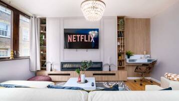 Smart TV, fireplace, offices
