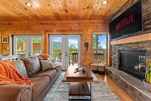TV, fireplace - Indoor Pool | Hot Tub | Game Room | Smoky Mountain Views (Sevierville)
