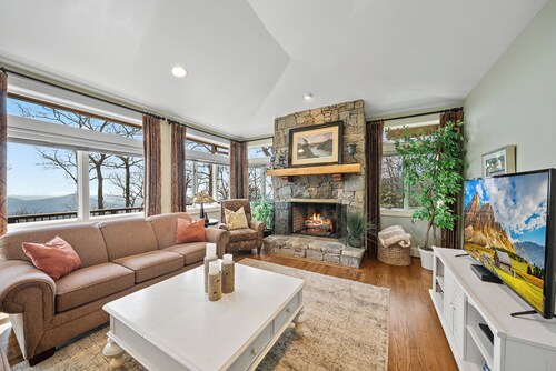 Panoramic Blue Ridge Views | Expansive Deck, Fireplace, One-Level Living