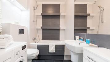 Hair dryer, towels