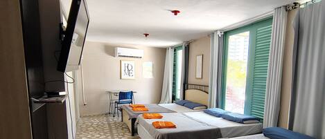 5 bedrooms, desk, iron/ironing board, travel cot