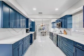 Fridge, microwave, oven, stovetop - Brand New! Heron Lagoon Hideaway | On the Canal, Dock, Private Pool, & Dog Friendly (Sarasota)