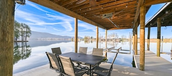 Doc Side - Serene lakefront home with dock, hot tub, pool table & beautiful views