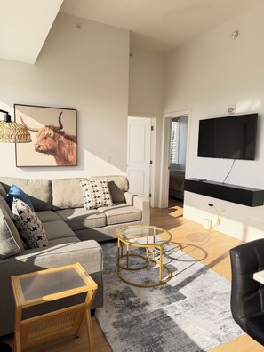 Living area - Spacious 2-Bedroom Downtown Suite | Perfect for Families & Groups (Edmonton)