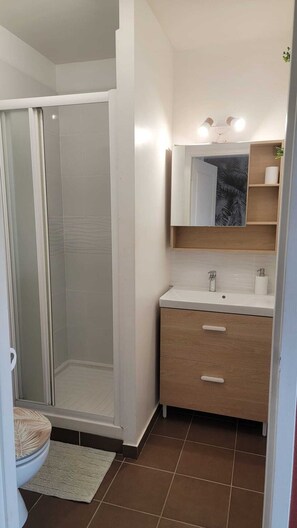 Shower, hair dryer, toilet paper - Studio 150 m from the beach terrace and private parking (Crozon)