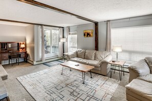 TV, fireplace - Silverthorne Condo w/ Balcony: Hike, Fish & Golf! (Silverthorne)