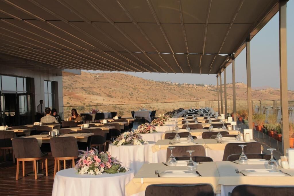 Outdoor banquet area