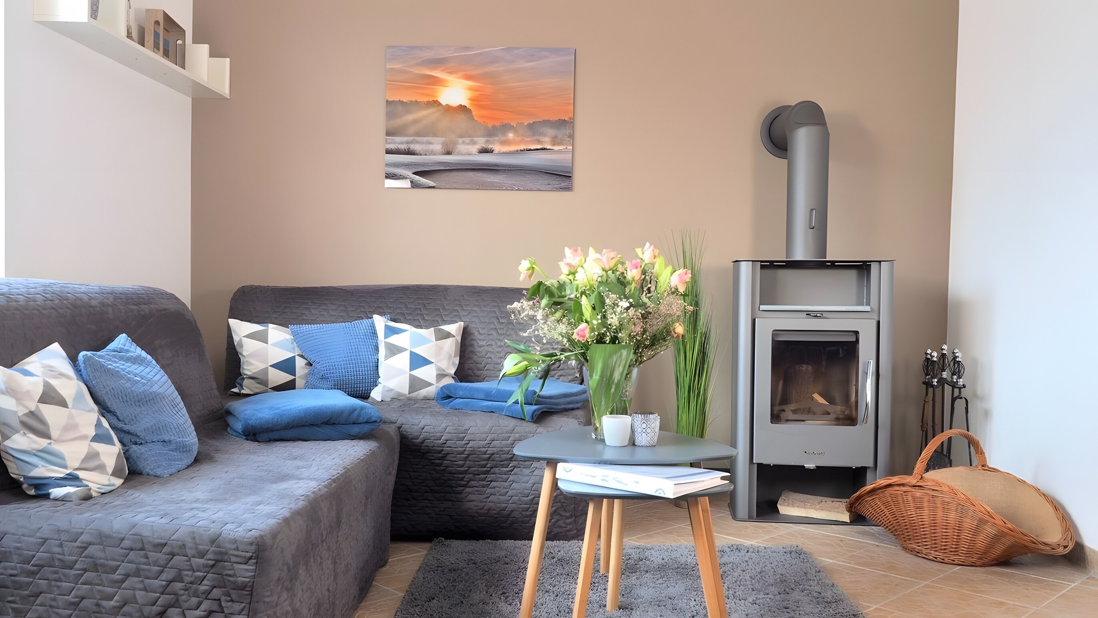 Fernseher, Kamin