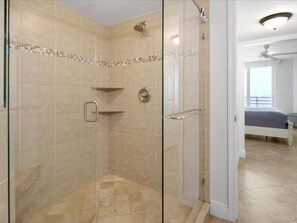 Shower, hair dryer, towels - Sunsets bathe the Balcony of this 2 Bedroom Beachfront Condo...Savor the Gulf (Marco Island)