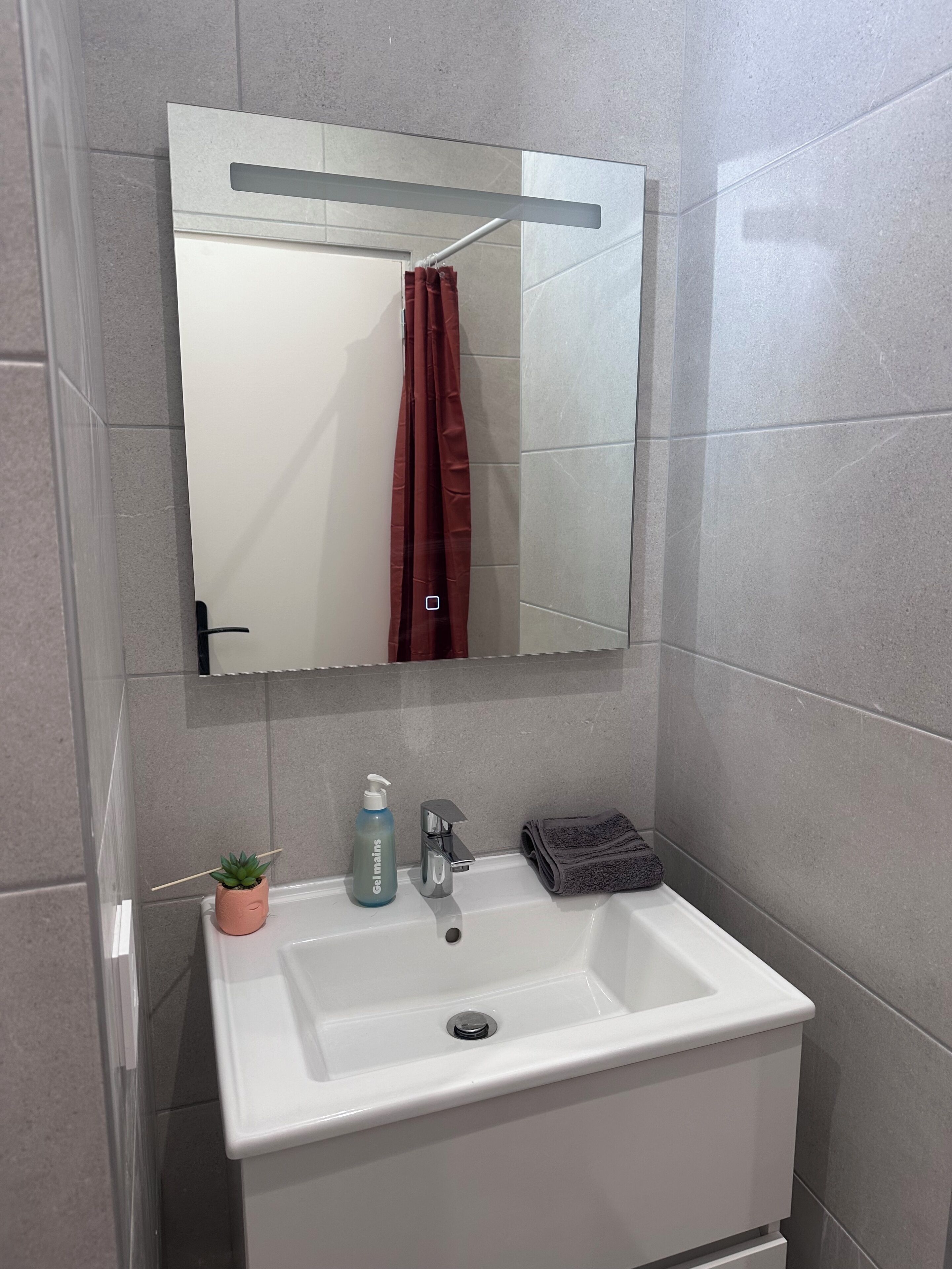 Douche, séchoir à cheveux, savon, papier de toilette